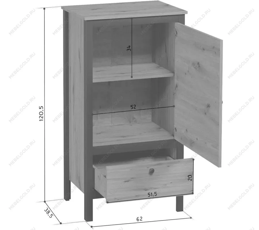 Тумба Лофт REG1D1S/60 | изображение 6