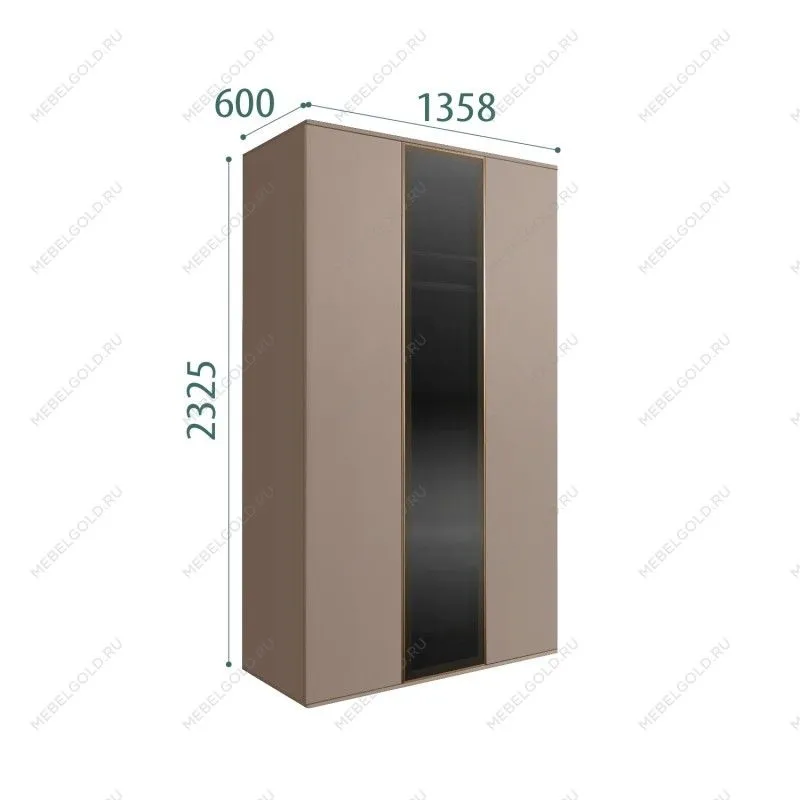 Шкаф 3-х дверный Bogemia Air (Мокка/Золото) БМШ2/3(1)