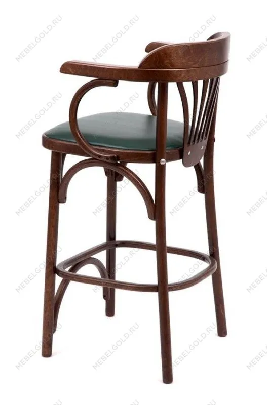 Стул барный 650 Венский мягкий (темный тон, экокожа Зеленая) | изображение 1