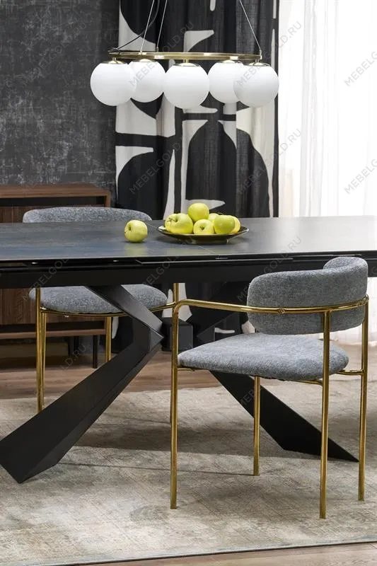 Стол обеденный Halmar LUCIANO 180 раскладной (синий мрамор/черный) | изображение 18