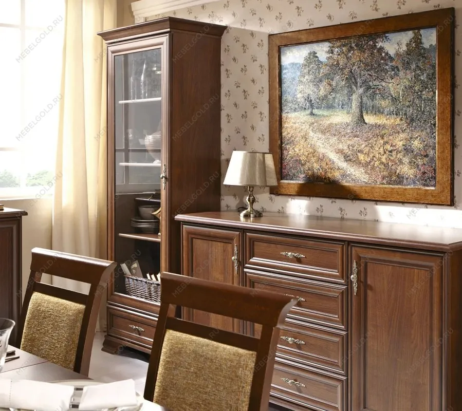 Шкаф с витриной Кентаки REG1W1S каштан | изображение 4