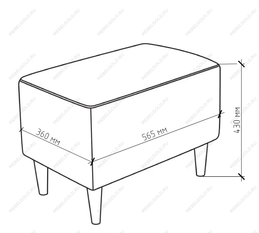 Пуф КИРКАС, 57х36х43 см, сине-зелёный | изображение 3