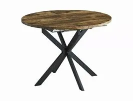 Стол обеденный Signal GASTON 100 раскладной (орех винтажный/черный мат)