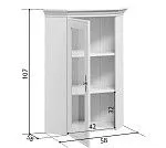 Балашиха - Шкаф верхний с витриной Кентаки NADN1W белый | изображение 3