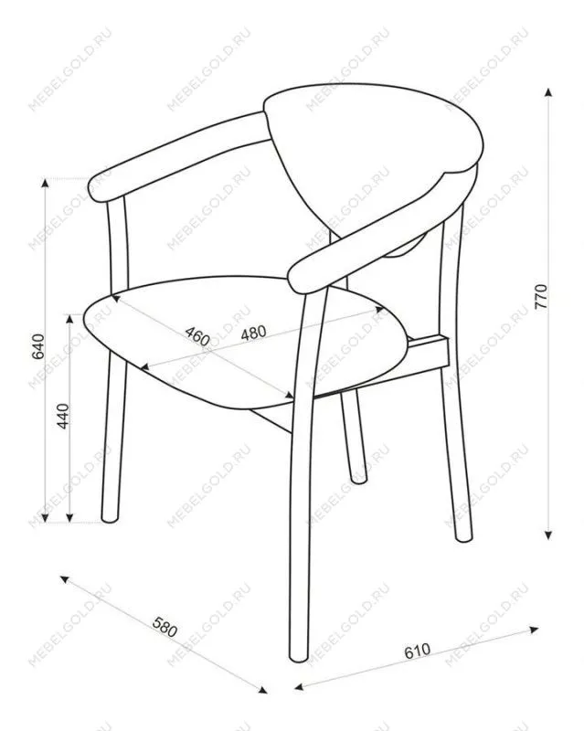 Кресло венское Виенна (темный тон/бежевый М02) | изображение 4