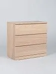 Комод Варма, 3 ящика, 80х78х40 см, шпон натурального дерева, дуб беленый | изображение 9
