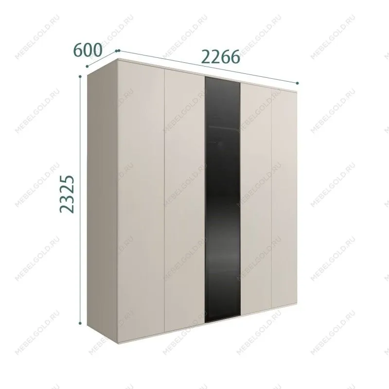 Шкаф 5-ти дв. Bogemia Air (Шелк/Черный) БМШ2/5(1)