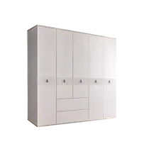 Шкаф 5-ти дверный с ящиками Римини СОЛО (Белый/Серебро) РМШ2/51(s)