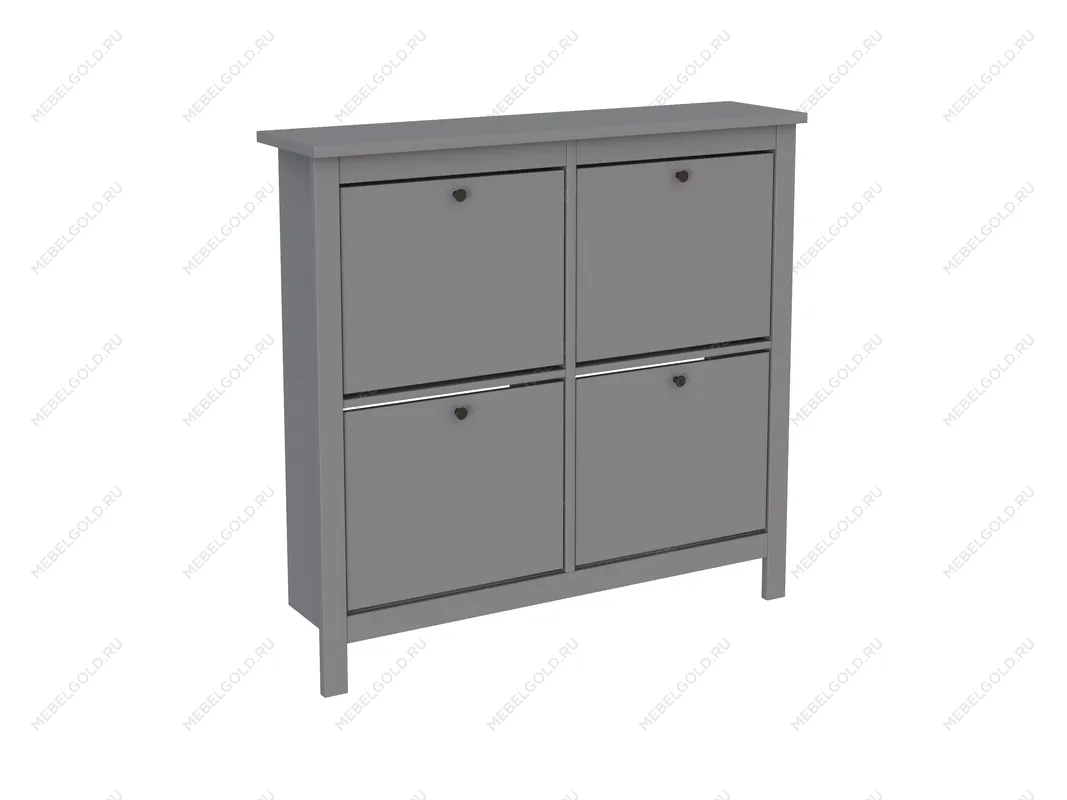 Обувница Сага с 4 откидными ящиками 113х108 серая