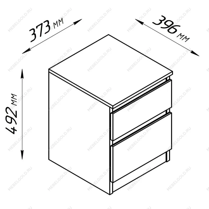 Тумба прикроватная КАСТОР, 2 ящика, 40х37х49 см, дуб сонома | изображение 18