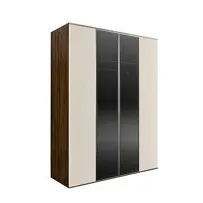 Шкаф 4-х дв. Bogemia Woodline Air (Слоновая кость/Серебро) БМШ2/42(2)