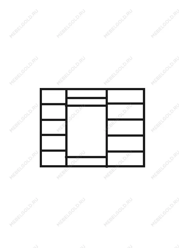 Шкаф 5-и дв. (с зеркалами) для платья и белья Венеция дуб седан ВНШ1/5 | изображение 1