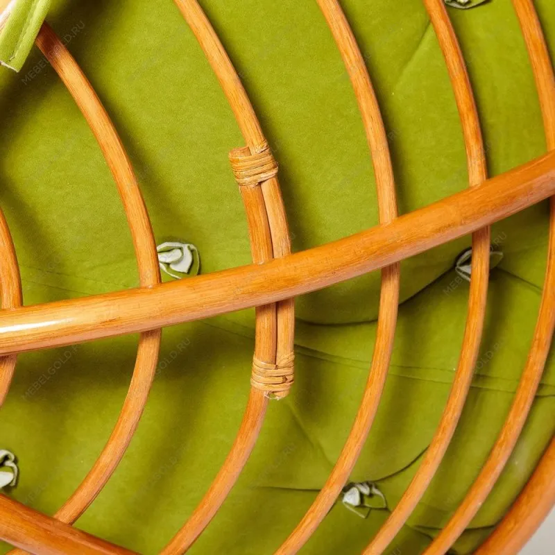 Кресло Papasan с подушкой Коньяк, флок | изображение 3