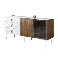 Комод 1.6м Bogemia Woodline Wood Fa (Белый) (Lakobel/Хром) БМКМ-4[5][10]