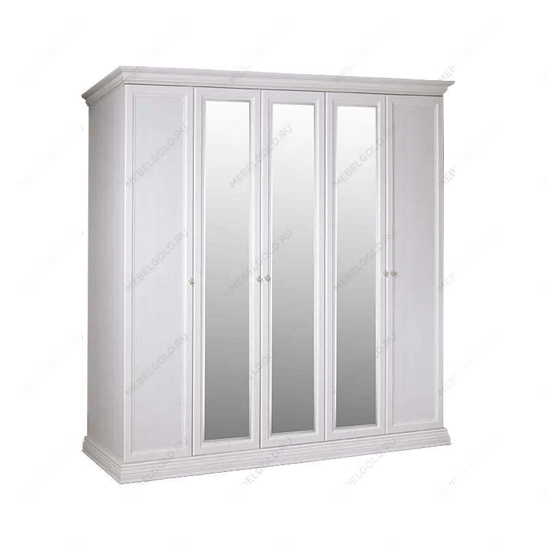 Шкаф 5-и дв. для платья и белья (3 зеркала) Амели дуб АМШ1/5