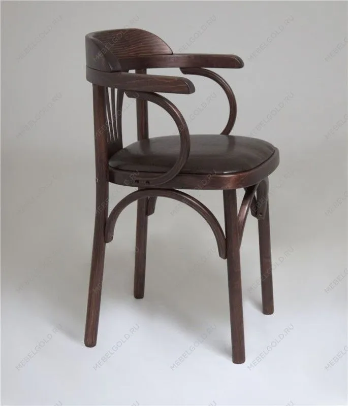 Стул Венский Михаэль мягкий (темный тон, экокожа коричневая) | изображение 1