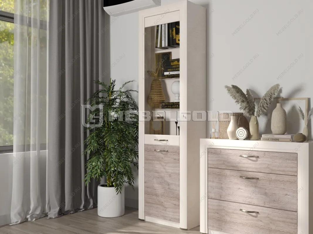 Шкаф с витриной Оливия 1V1D | изображение 3