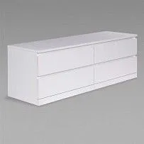 Комод Варма Прайм, 4 ящика, горизонтальный, 160х54х48 см, эмаль, белый