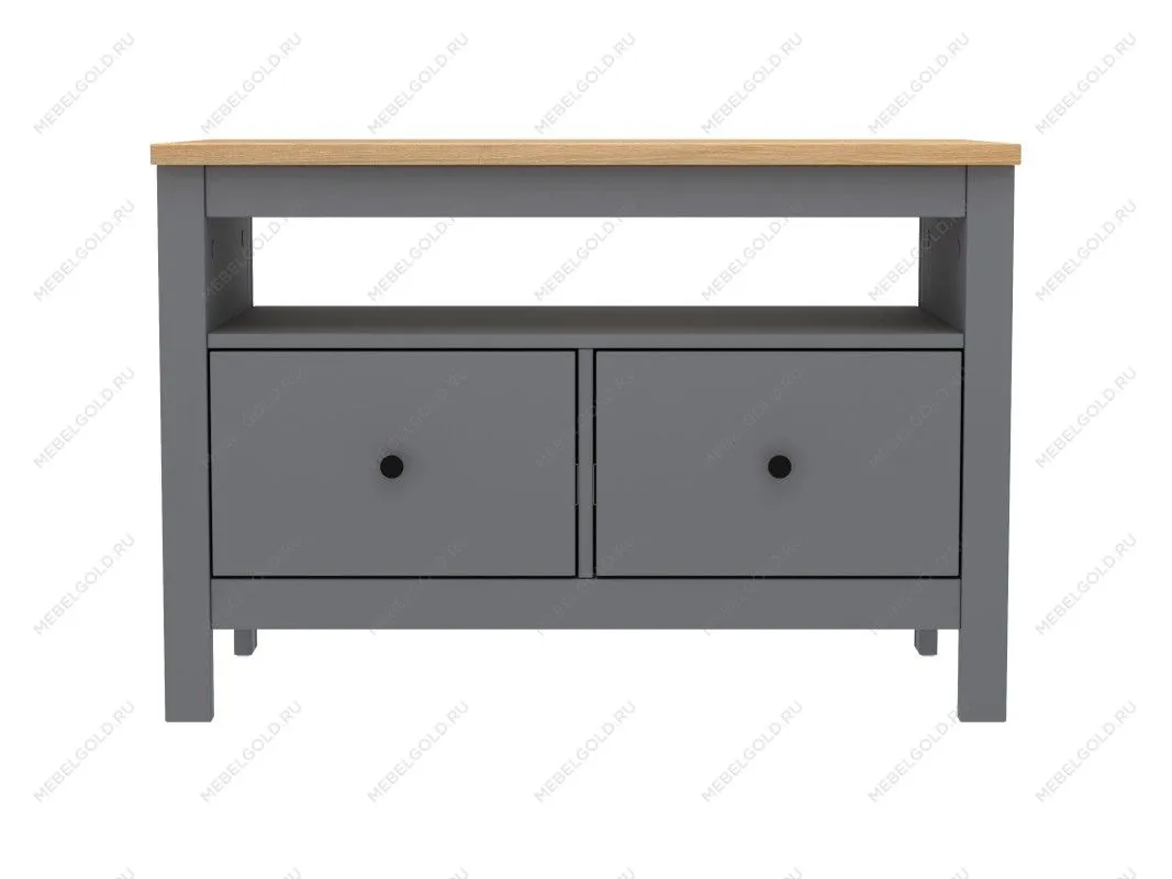 Тумба Сага, 2 ящика, 91х42х63 см, серая/ясень | изображение 12