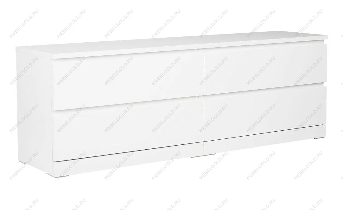 Комод Варма, 4 ящика, горизонтальный, 160х54х40 см, эмаль белая