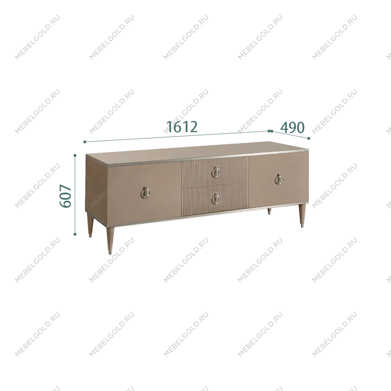 Тумба под телевизор Римини СОЛО (Мокка/Серебро) РМТ-3(s)