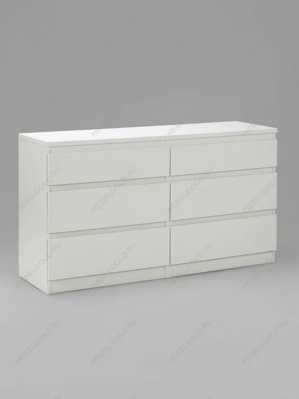 Комод Кастор, 6 ящиков, 129х40х71 см, белый | изображение 7
