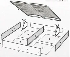 Ящик с подъемным механизмом Замира 180x200 см белый