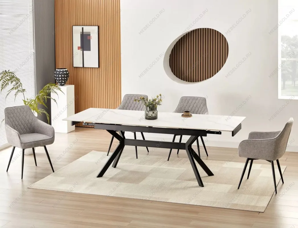 Стол обеденный Signal IMPERIA 160 (белый/черный) | изображение 6