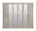 Шкаф Афина 6-дверный (2+2+2) с зеркалом крем корень | изображение 1