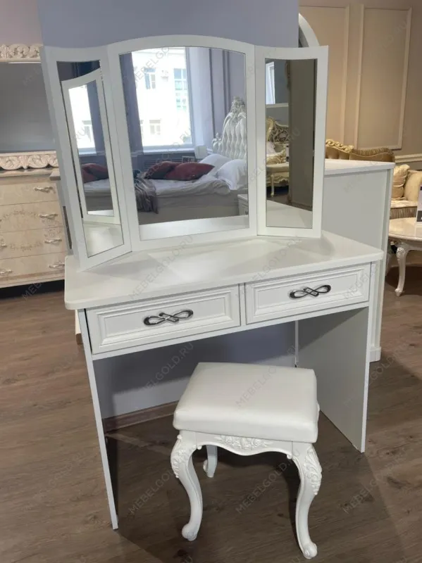 Зеркало трельяж Мишель для туалетного столика белый матовый | изображение 6