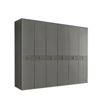 Шкаф 6-ти дверный Римини СОЛО (Серый/Серебро) РМШ2/6(s)