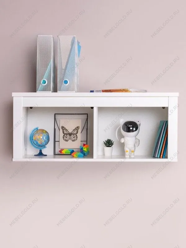 Полка навесная Сага, 2 секции, белая | изображение 1