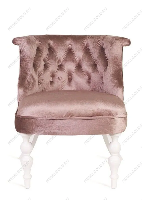 Кресло Бархат (эмаль белая/24 - розовый) | изображение 1