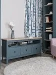 Тумба ТВ Сага, 3 ящика, 131х42х63 см, темно-бирюзовая/ясень | изображение 1