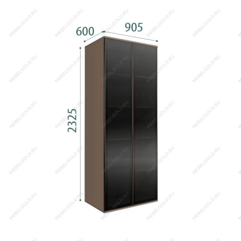 Шкаф 2-х дверный Bogemia Air (Мокка/Черный) БМШ2/2(2)