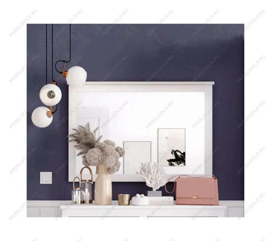 Зеркало Ева (Хельга) LUS/90 белый | изображение 2