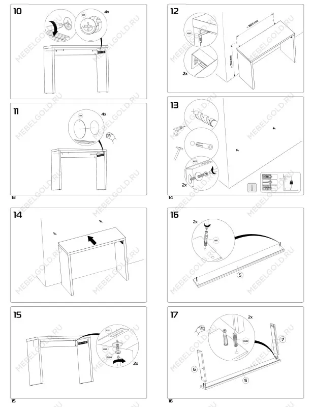 Стол туалетный Энкель с ящиком, 100x78х40 см, белый | изображение 13