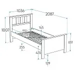 Кровать односпальная Сага, 90х200 см, белая | изображение 11