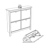 Обувница Сага с 4 откидными ящиками 113х108 темно-бирюзовая-ясень | изображение 10