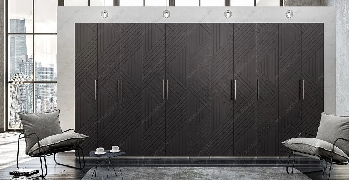 Гардероб Отис П5 с фасадом МДФ (графит)