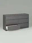 Комод Кастор, 6 ящиков, 129х40х71 см, серый | изображение 12