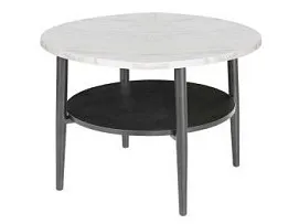 Стол журнальный Signal ELLA B (эффект белого мрамора/черный) 60/45