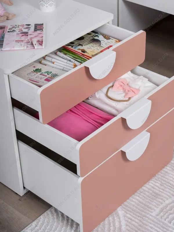 Комод Пикси, 3 ящика 60x57x60, мечтательный пион | изображение 5