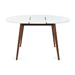Стол круглый раскладной обеденный BOSCO (Боско) Белый + Коричневый | изображение 2