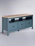 Тумба ТВ Сага, 3 ящика, 131х42х63 см, темно-бирюзовая/ясень | изображение 11