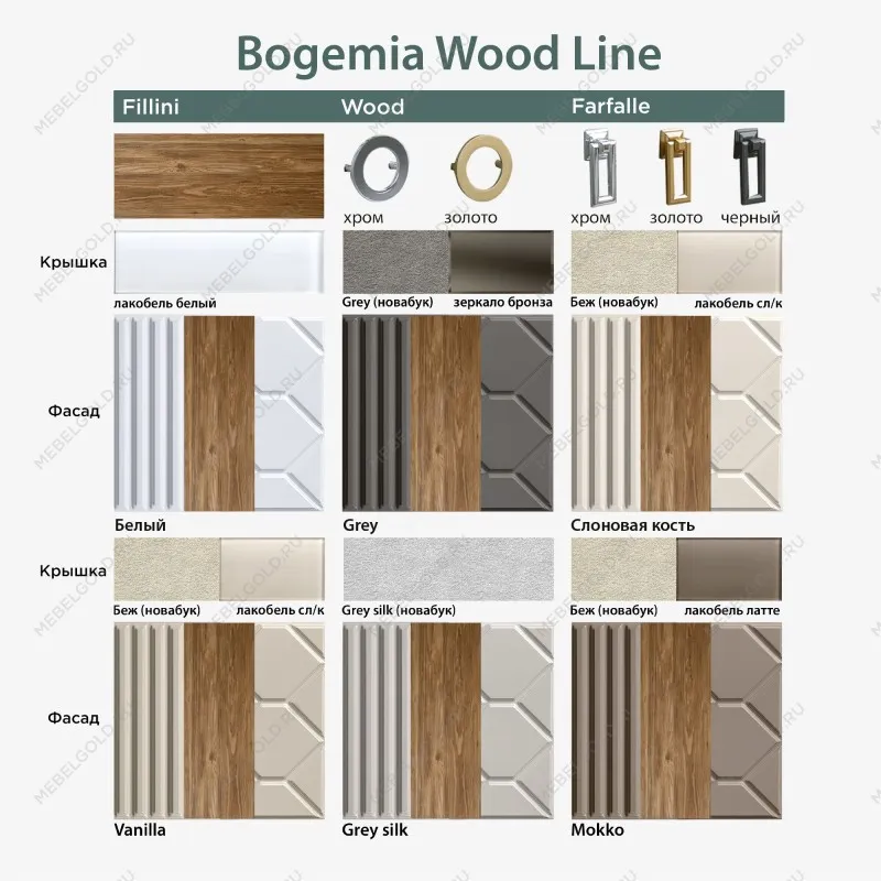Витрина Bogemia Woodline Fa (Ваниль/Золото) БМВ1-1С | изображение 1