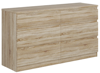 Комод Кастор, 6 ящиков, 129х40х71 см, дуб сонома