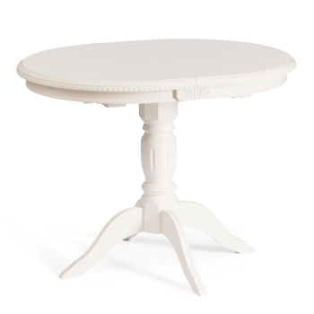 Стол STEFANO, бук, мдф, 100+30x80x77см, Ivory white