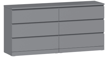 Комод Варма, 6 ящиков, горизонтальный, 160х78х40 см, эмаль серая