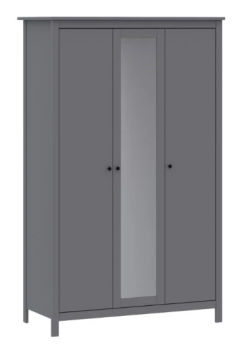 Шкаф распашной Сага, 3 двери, 132х64х215 см, серый